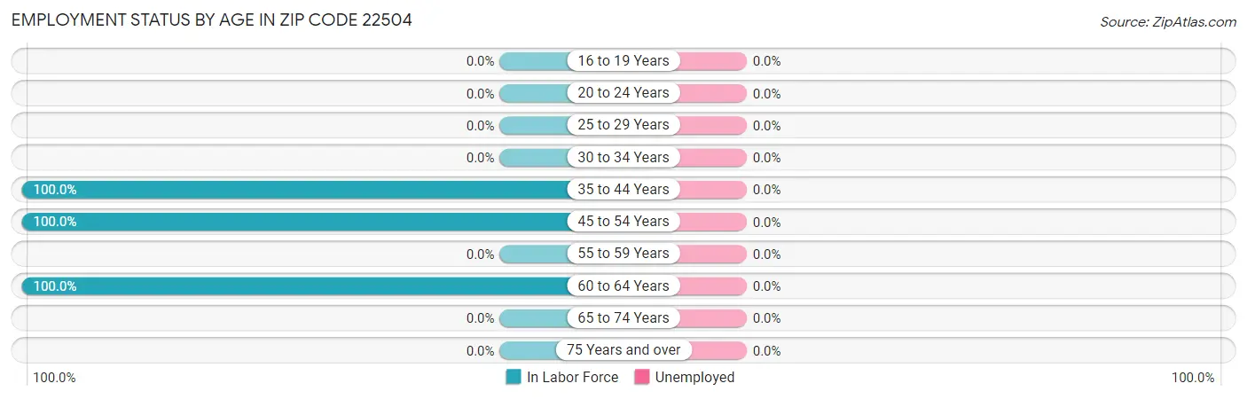 Employment Status by Age in Zip Code 22504
