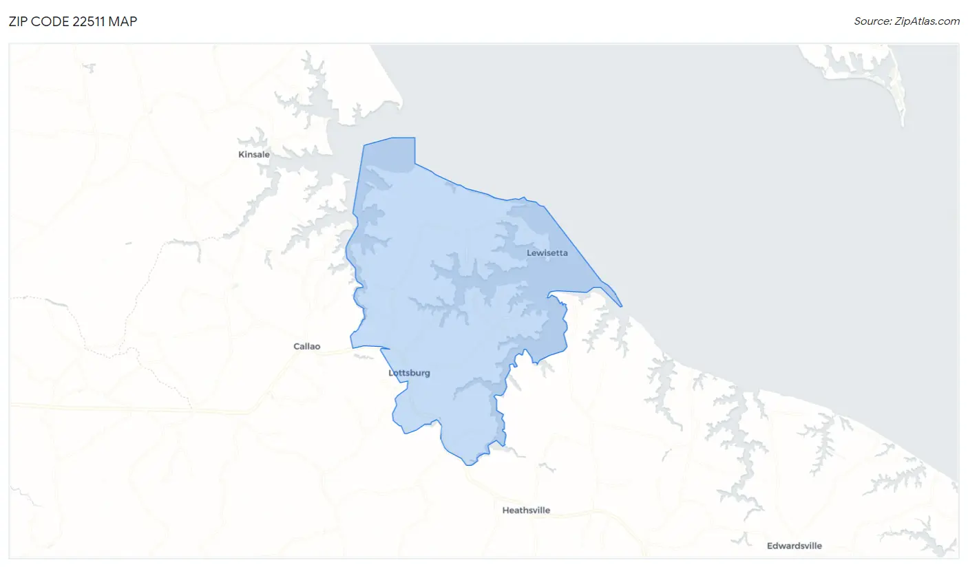 Zip Code 22511 Map