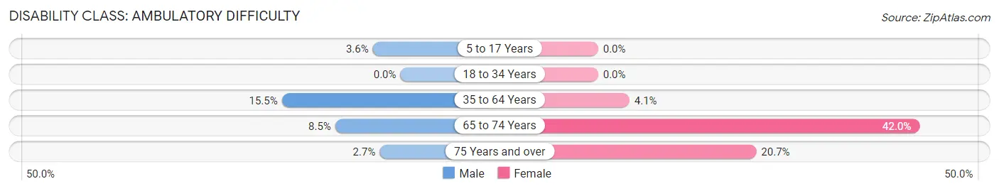 Disability in Zip Code 22514: <span>Ambulatory Difficulty</span>