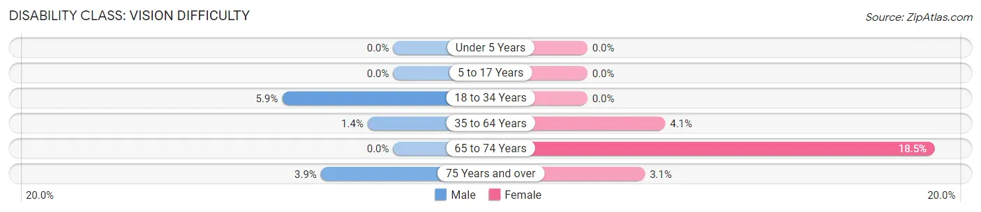 Disability in Zip Code 22645: <span>Vision Difficulty</span>