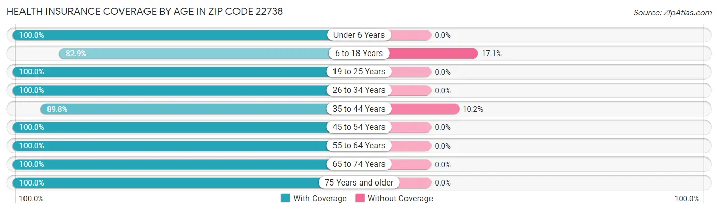 Health Insurance Coverage by Age in Zip Code 22738