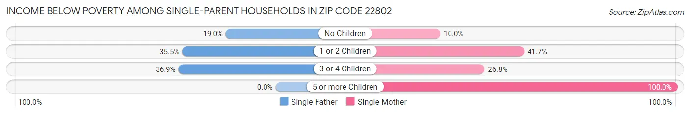 Income Below Poverty Among Single-Parent Households in Zip Code 22802