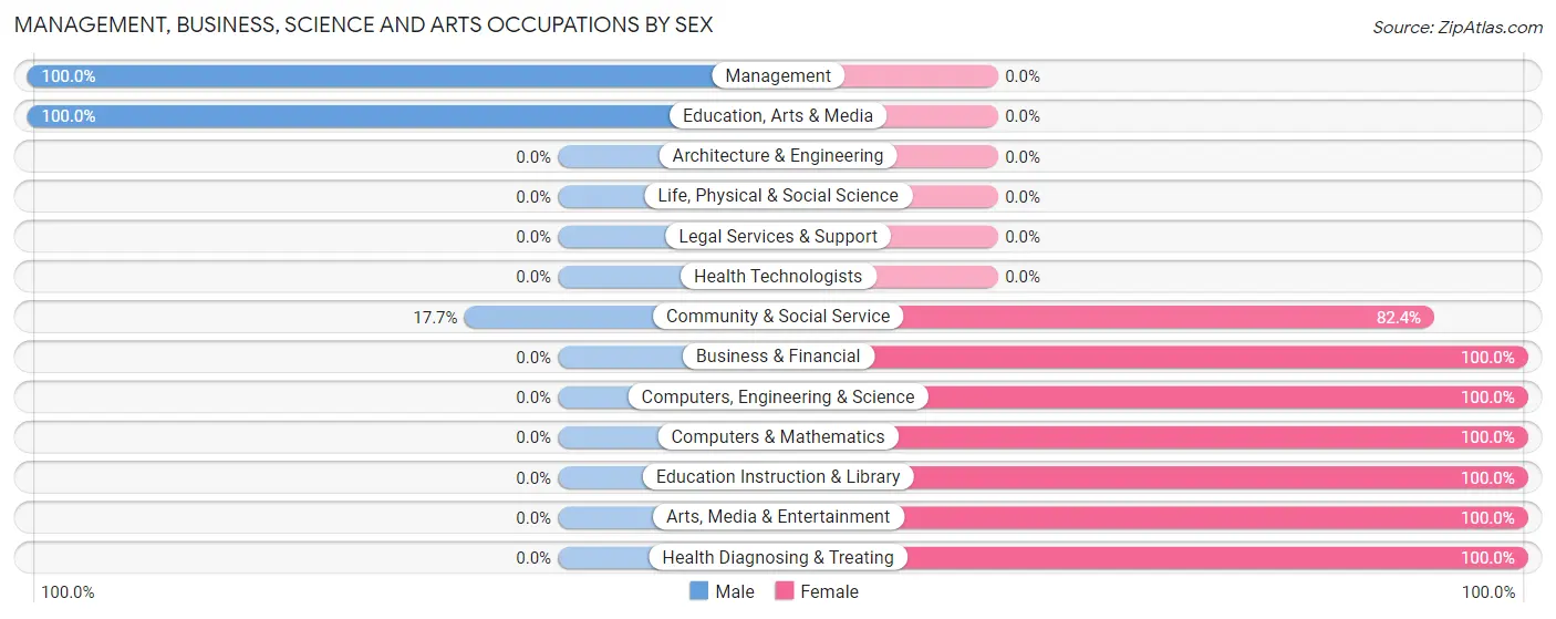 Management, Business, Science and Arts Occupations by Sex in Zip Code 22832