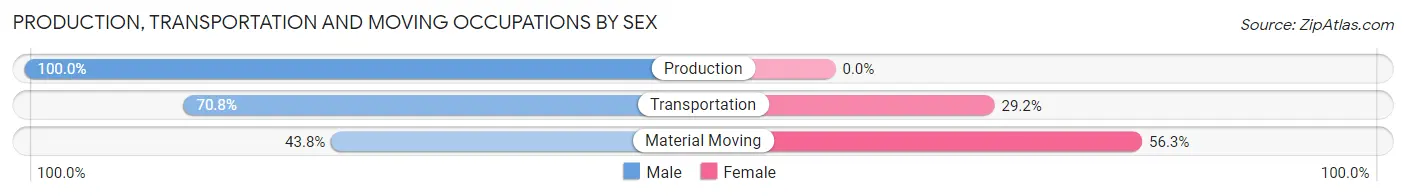 Production, Transportation and Moving Occupations by Sex in Zip Code 23015