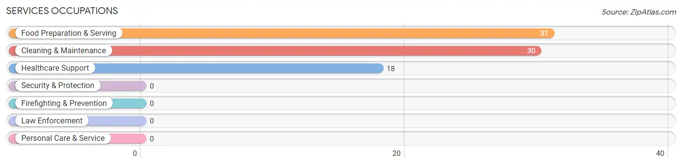 Services Occupations in Zip Code 23038