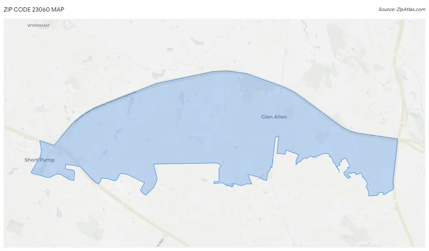 Zip Code 23060 Map