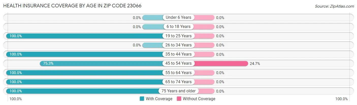 Health Insurance Coverage by Age in Zip Code 23066