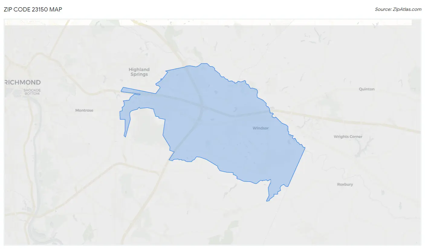 Zip Code 23150 Map