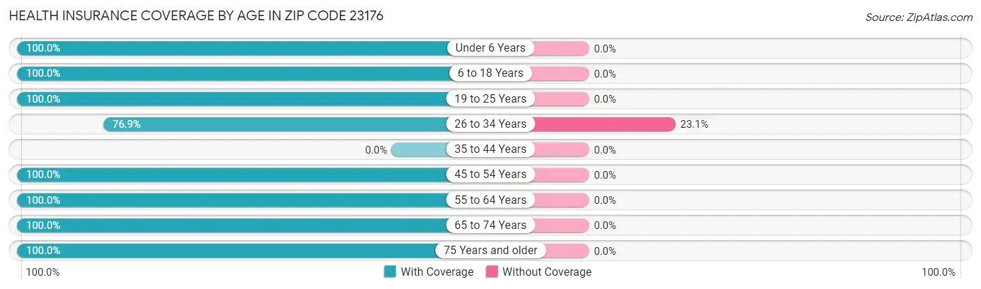 Health Insurance Coverage by Age in Zip Code 23176