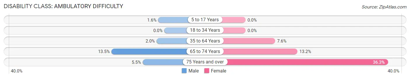 Disability in Zip Code 23181: <span>Ambulatory Difficulty</span>