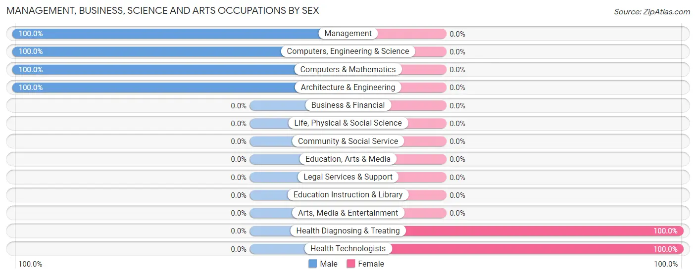 Management, Business, Science and Arts Occupations by Sex in Zip Code 23306