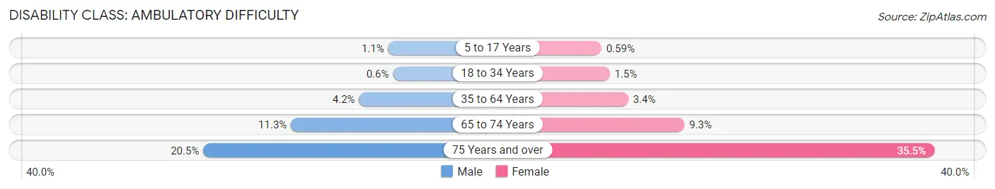 Disability in Zip Code 23322: <span>Ambulatory Difficulty</span>