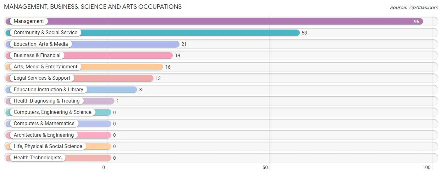 Management, Business, Science and Arts Occupations in Zip Code 23347