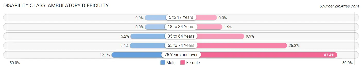 Disability in Zip Code 23417: <span>Ambulatory Difficulty</span>