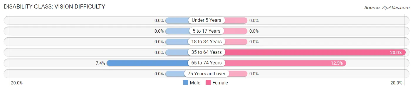 Disability in Zip Code 23427: <span>Vision Difficulty</span>