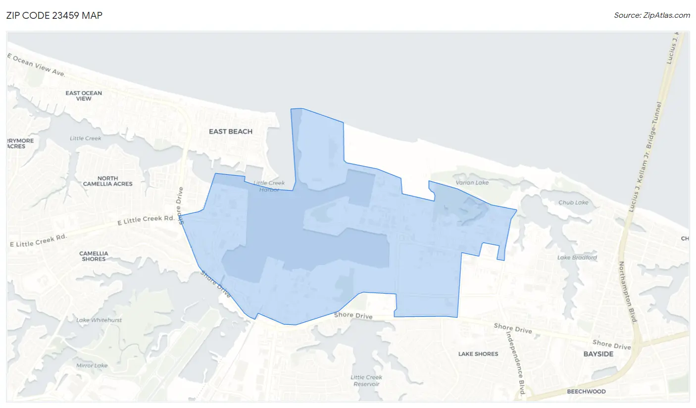 Zip Code 23459 Map