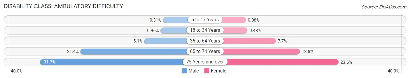 Disability in Zip Code 23462: <span>Ambulatory Difficulty</span>