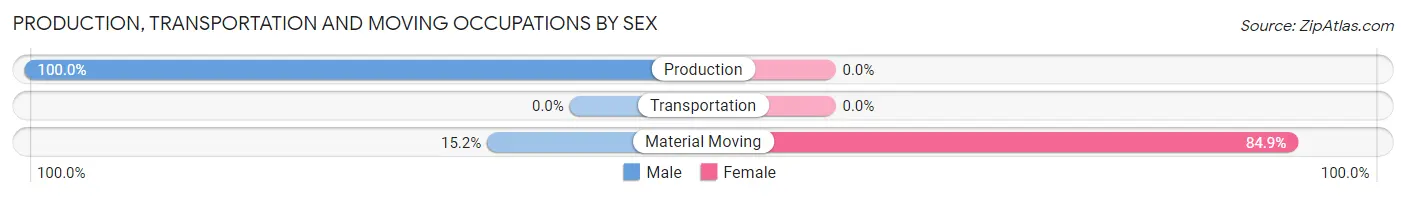 Production, Transportation and Moving Occupations by Sex in Zip Code 23604
