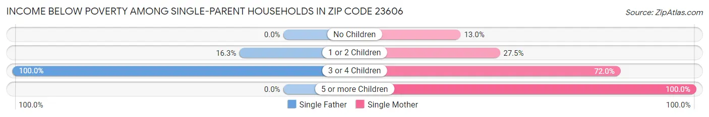 Income Below Poverty Among Single-Parent Households in Zip Code 23606