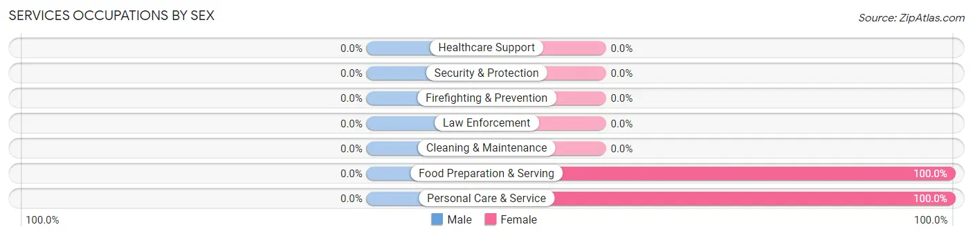 Services Occupations by Sex in Zip Code 23668