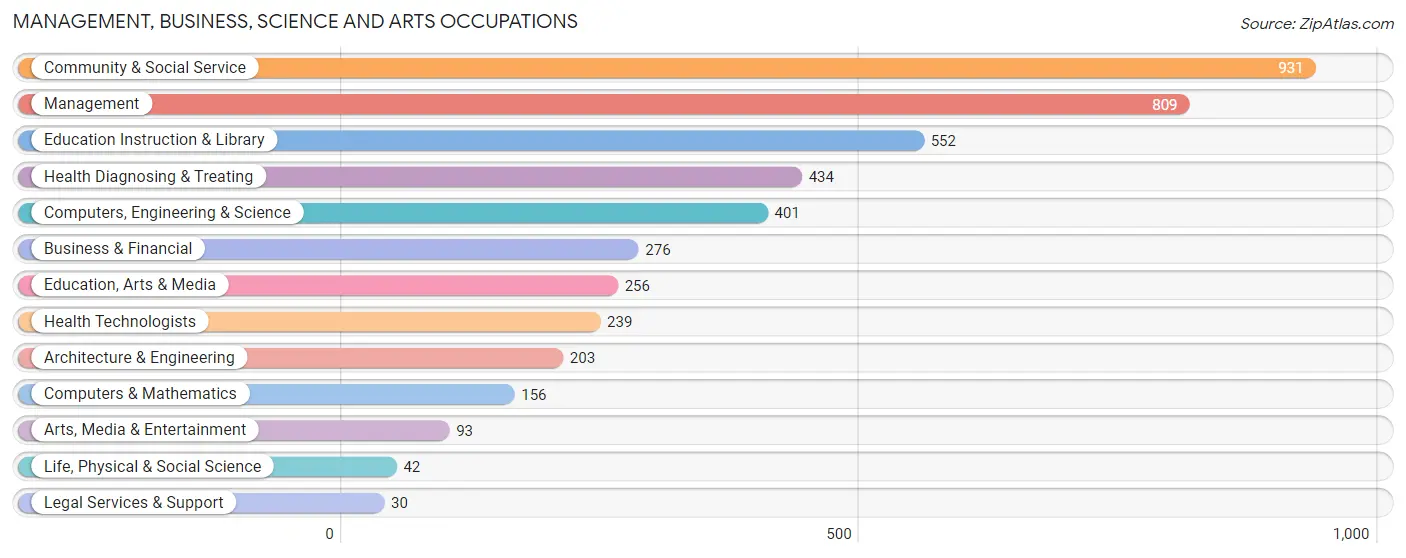 Management, Business, Science and Arts Occupations in Zip Code 23704