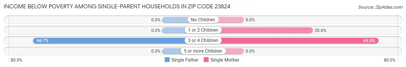 Income Below Poverty Among Single-Parent Households in Zip Code 23824