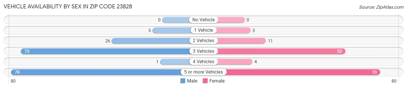 Vehicle Availability by Sex in Zip Code 23828