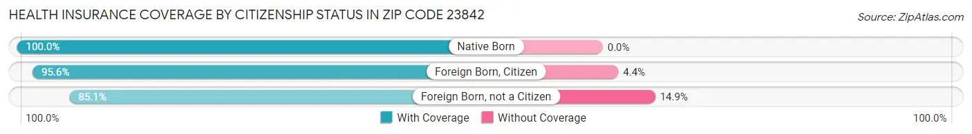 Health Insurance Coverage by Citizenship Status in Zip Code 23842