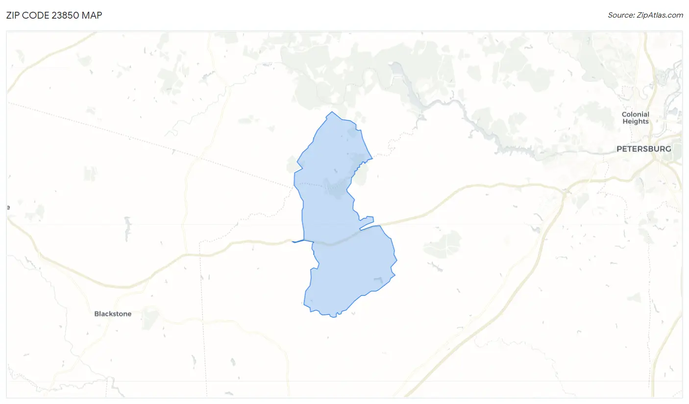 Zip Code 23850 Map