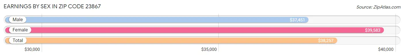 Earnings by Sex in Zip Code 23867