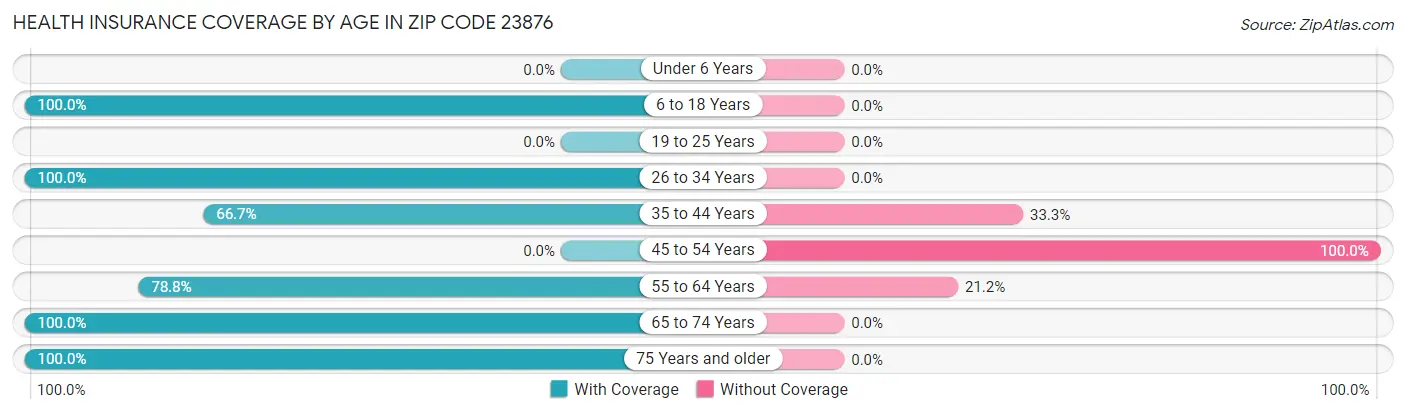 Health Insurance Coverage by Age in Zip Code 23876