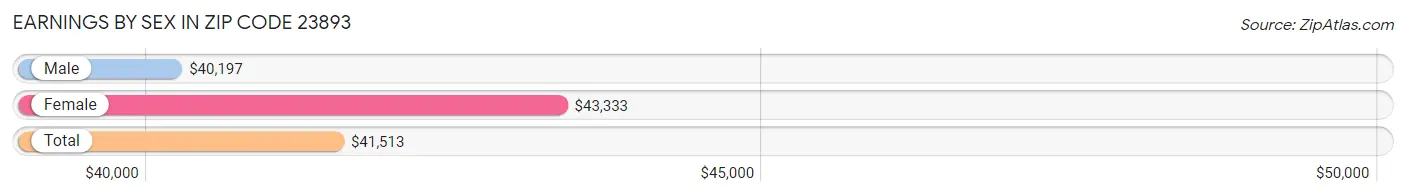 Earnings by Sex in Zip Code 23893