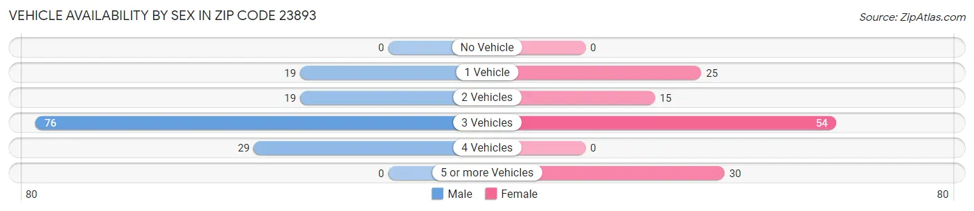 Vehicle Availability by Sex in Zip Code 23893