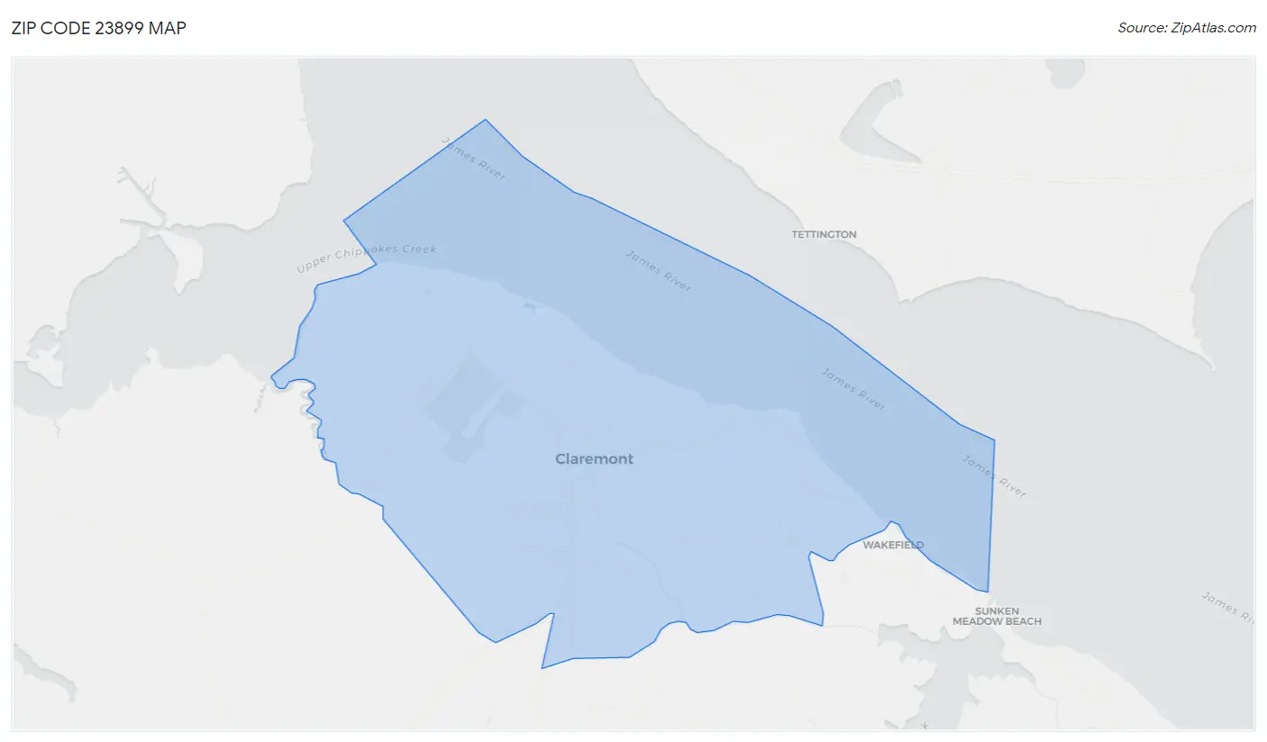 Zip Code 23899 Map