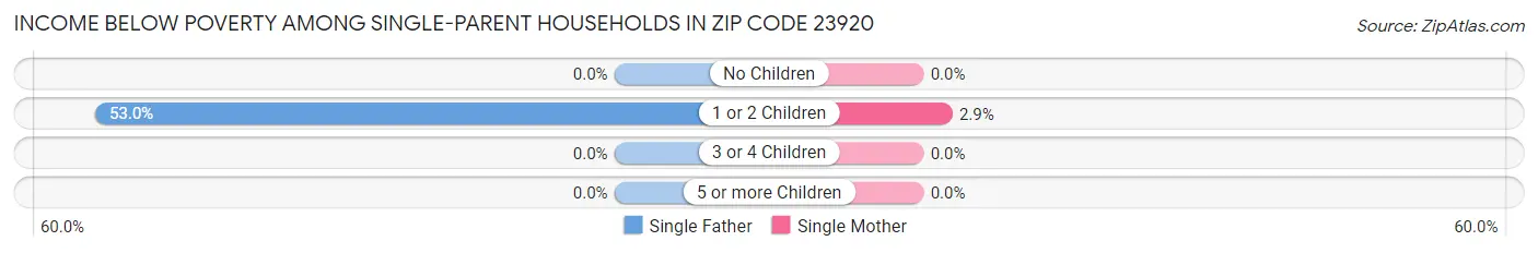 Income Below Poverty Among Single-Parent Households in Zip Code 23920