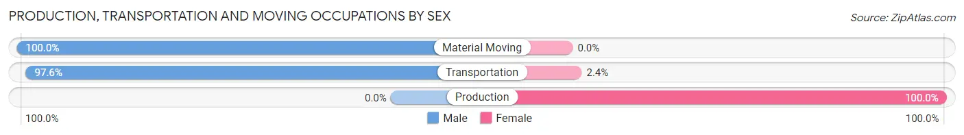 Production, Transportation and Moving Occupations by Sex in Zip Code 23922