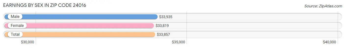 Earnings by Sex in Zip Code 24016