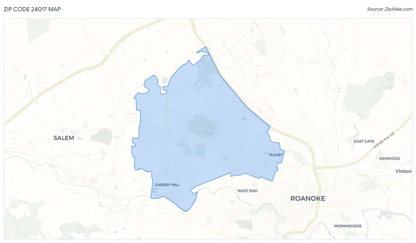 Zip Code 24017 Map