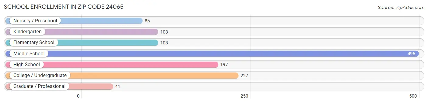 School Enrollment in Zip Code 24065