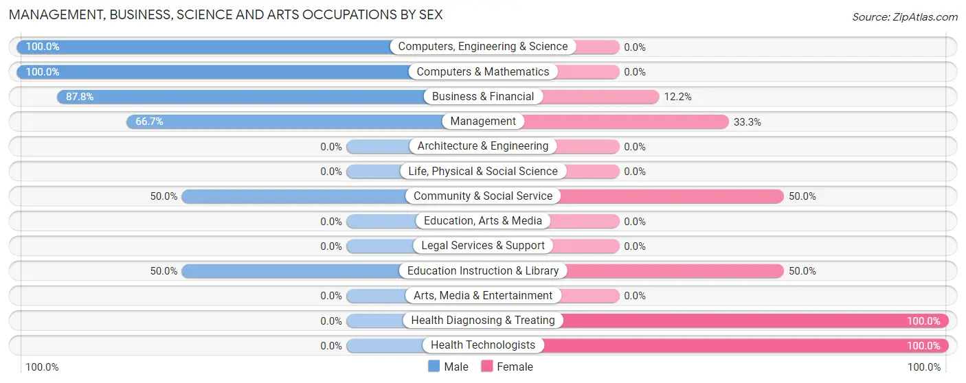Management, Business, Science and Arts Occupations by Sex in Zip Code 24085