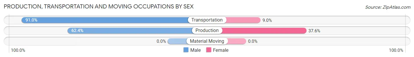 Production, Transportation and Moving Occupations by Sex in Zip Code 24087