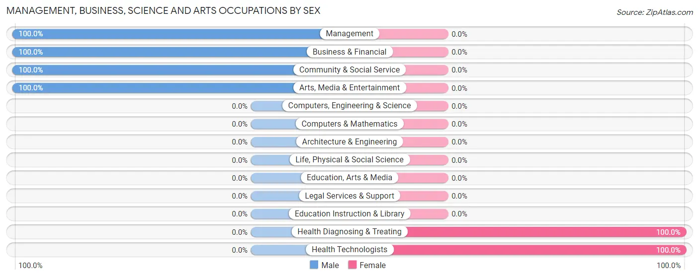 Management, Business, Science and Arts Occupations by Sex in Zip Code 24089