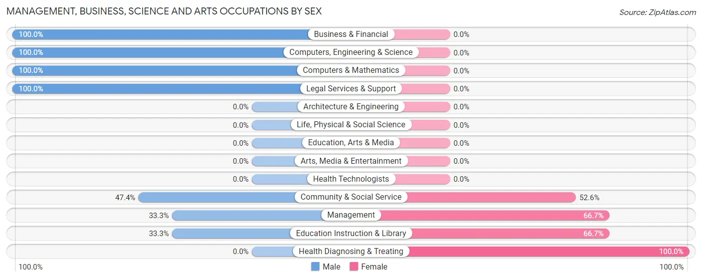 Management, Business, Science and Arts Occupations by Sex in Zip Code 24120