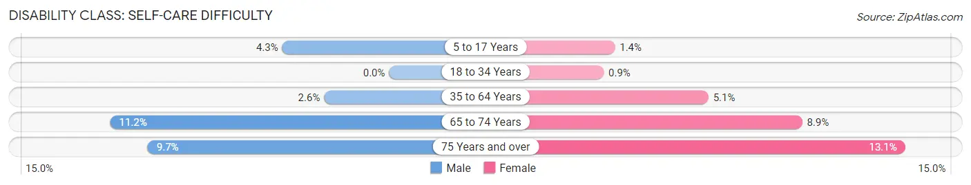 Disability in Zip Code 24141: <span>Self-Care Difficulty</span>