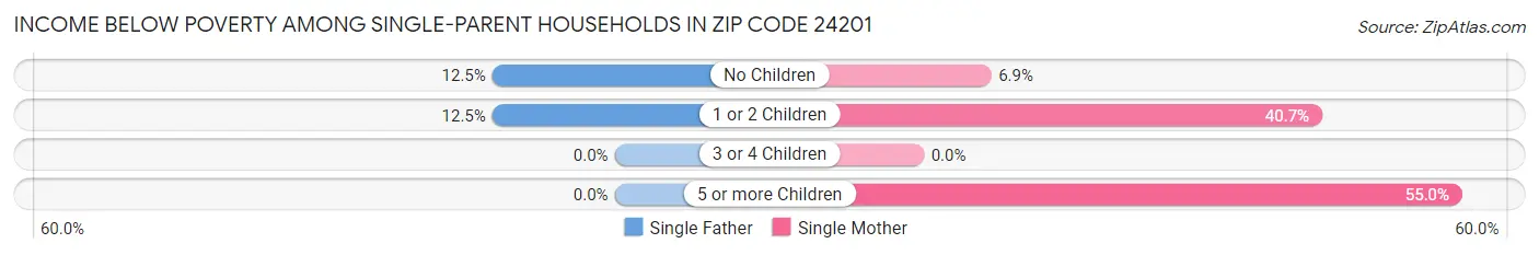Income Below Poverty Among Single-Parent Households in Zip Code 24201