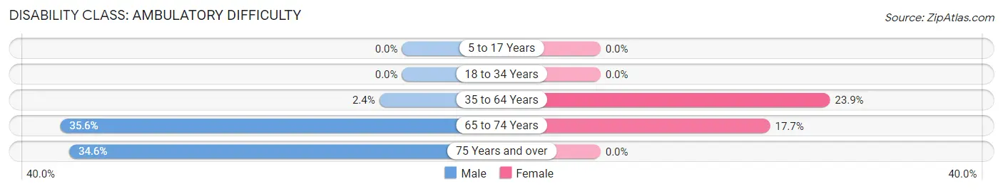 Disability in Zip Code 24221: <span>Ambulatory Difficulty</span>