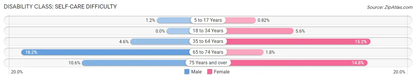 Disability in Zip Code 24228: <span>Self-Care Difficulty</span>