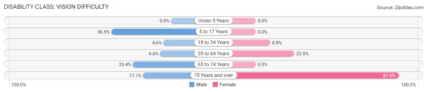 Disability in Zip Code 24245: <span>Vision Difficulty</span>