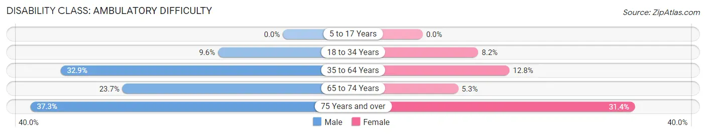 Disability in Zip Code 24283: <span>Ambulatory Difficulty</span>