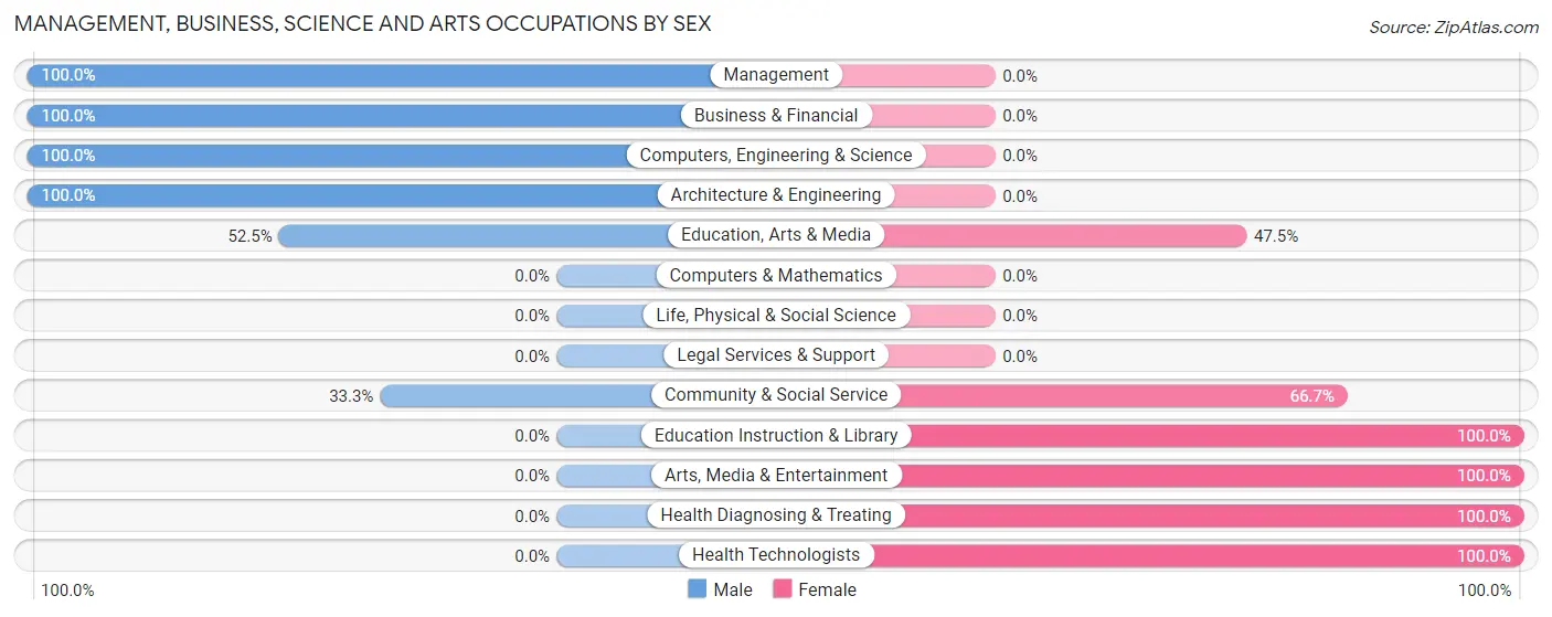 Management, Business, Science and Arts Occupations by Sex in Zip Code 24312